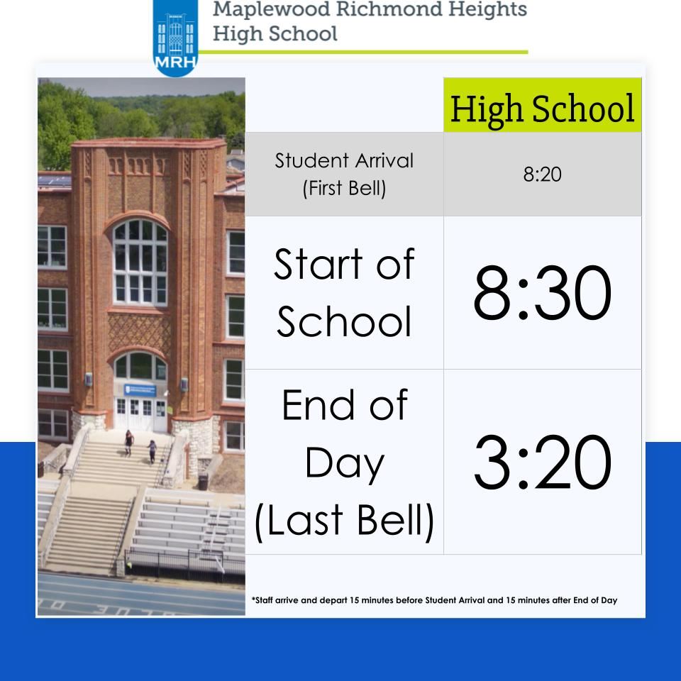 School Bell Times, 2023-2024